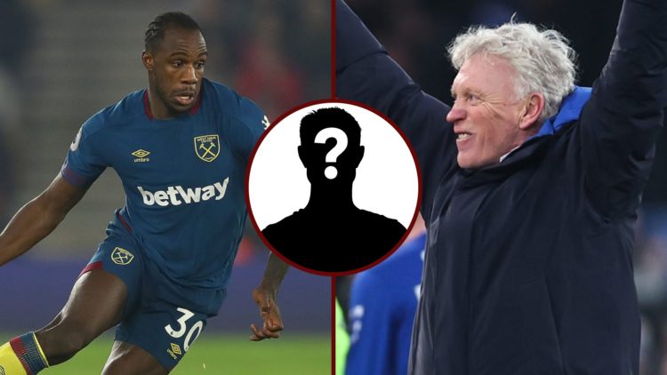 Split image showing former West Ham striker Michail Antonio and Everton manager David Moyes