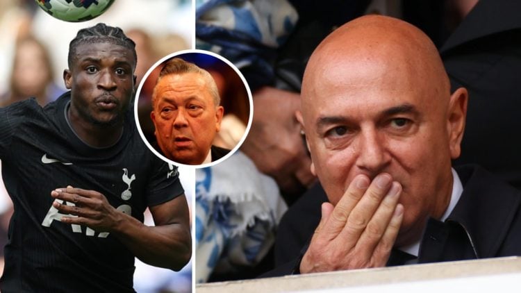 Mohammed Kudus in his first game for Spurs and Tottenham chairman Daniel Levy. Inset, West Ham majority David Sullivan