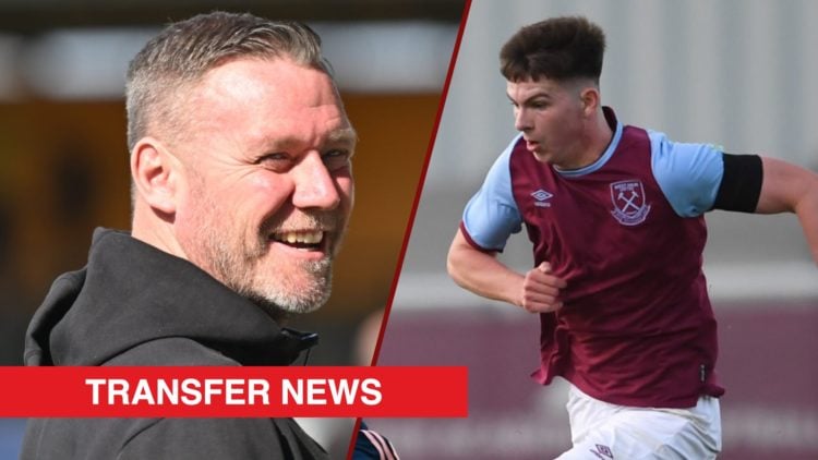 Split image showing Northampton Town manager Kevin Nolan and West Ham youngster Michael Forbes