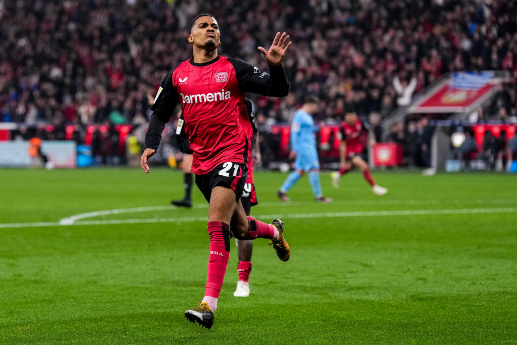 Amine Adli celebrates during Bayer 04 Leverkusen v VfL Bochum 1848 - Bundesliga