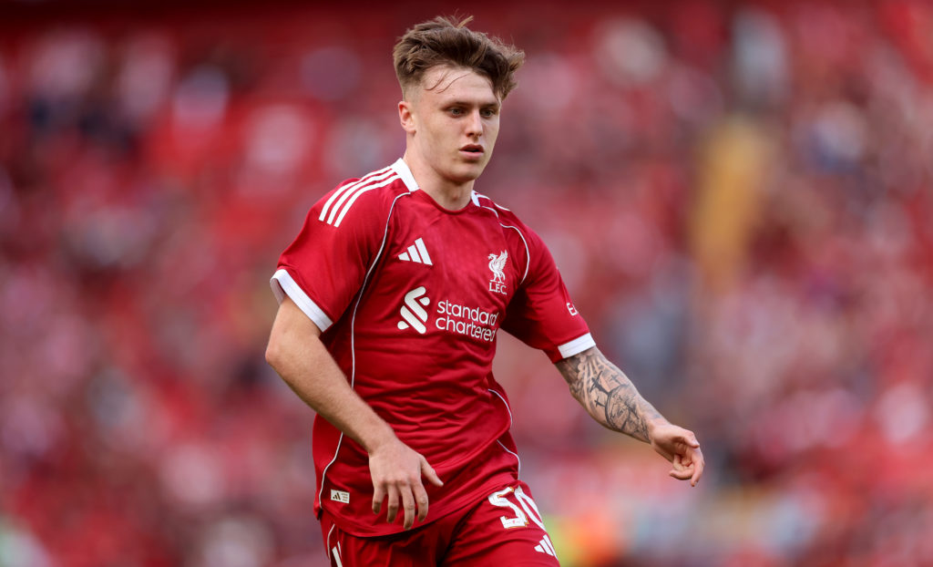 Scottish winger Ben Doak in action for Liverpool vs Athletic Club Bilbao