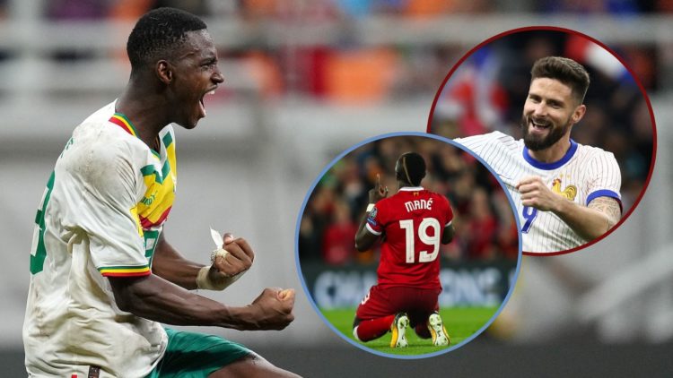 Main image, Idrissa Gueye of Senegal celebrates scoring the team's first penalty in the penalty shoot out during the FIFA U-17 World Cup Round of 1...