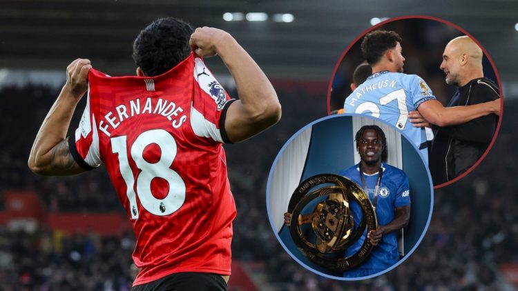 Main image, Mateus Fernandes of Southampton celebrates after scoring to make it 2-1 during the Premier League match between Southampton FC and Live...