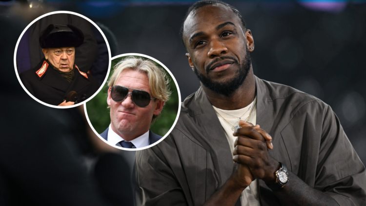Former West Ham star Michail Antonio applauds the club's fans. Inset, Hammers chief David Sullivan and pundit Simon Jordan