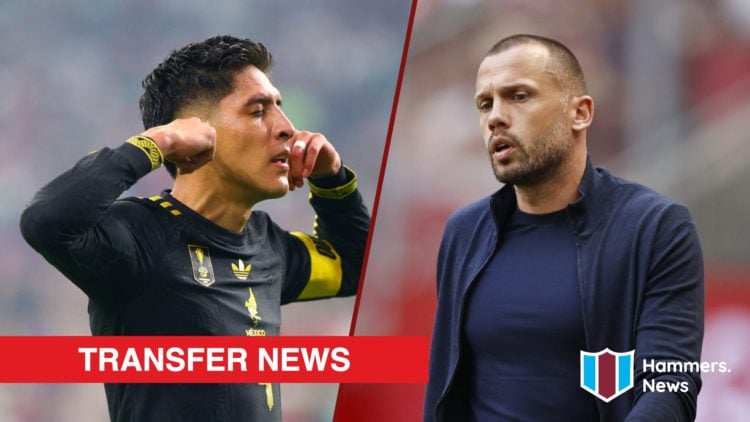 Split image showing West Ham and Mexico midfielder Edson Alvarez and Ajax coach Jonny Heitinga