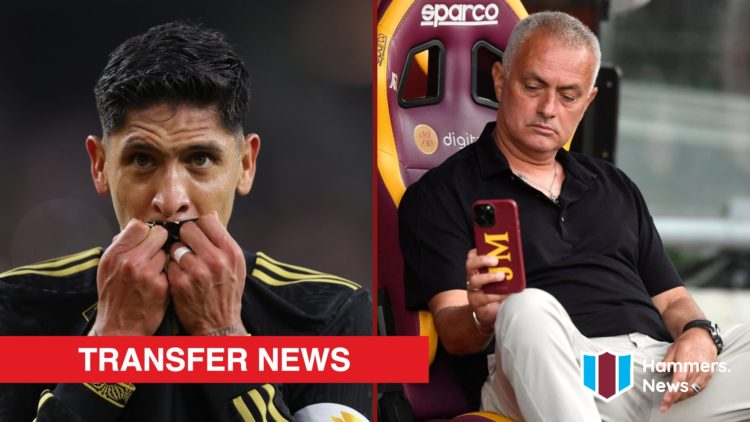 Split image showing West Ham United midfielder Edson Alvarez and Fenerbahce coach Jose Mourinho