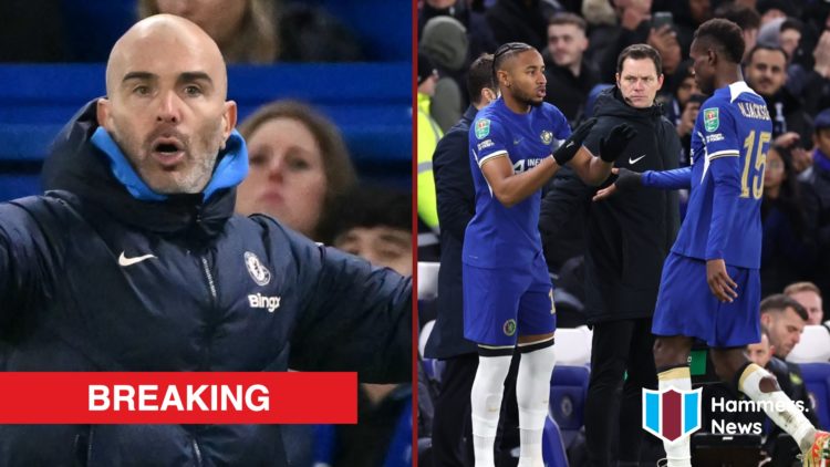 Split image showing Chelsea coach Enzo Maresca, plus Blues forwards Christopher Nkunku and Nicolas Jackson