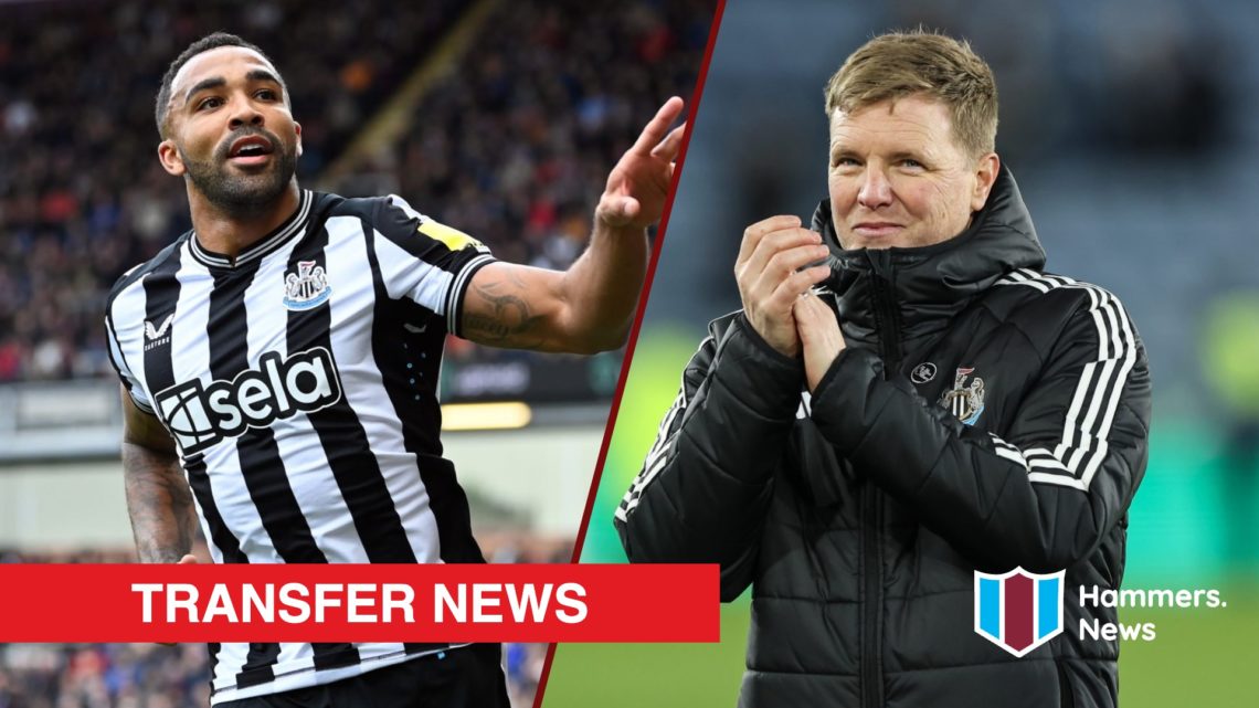 Split image showing new West Ham striker Callum Wilson and Newcastle United manager Eddie Howe