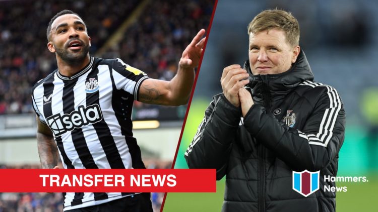 Split image showing new West Ham striker Callum Wilson and Newcastle United manager Eddie Howe