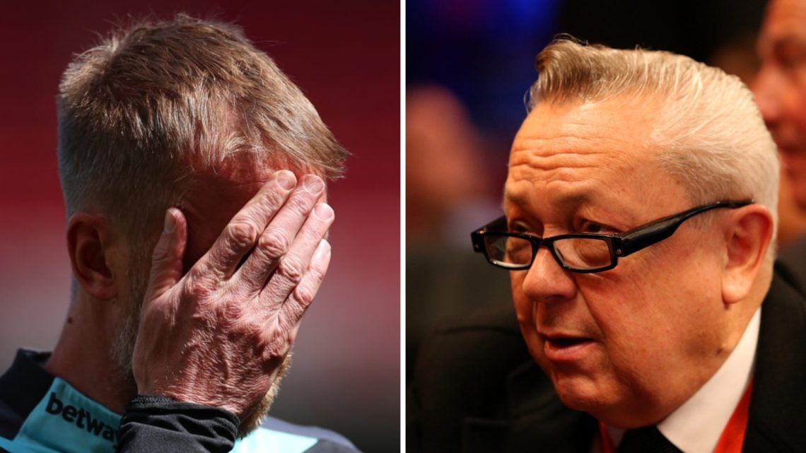 West Ham head coach Graham Potter looks stressed and Hammers chief David Sullivan