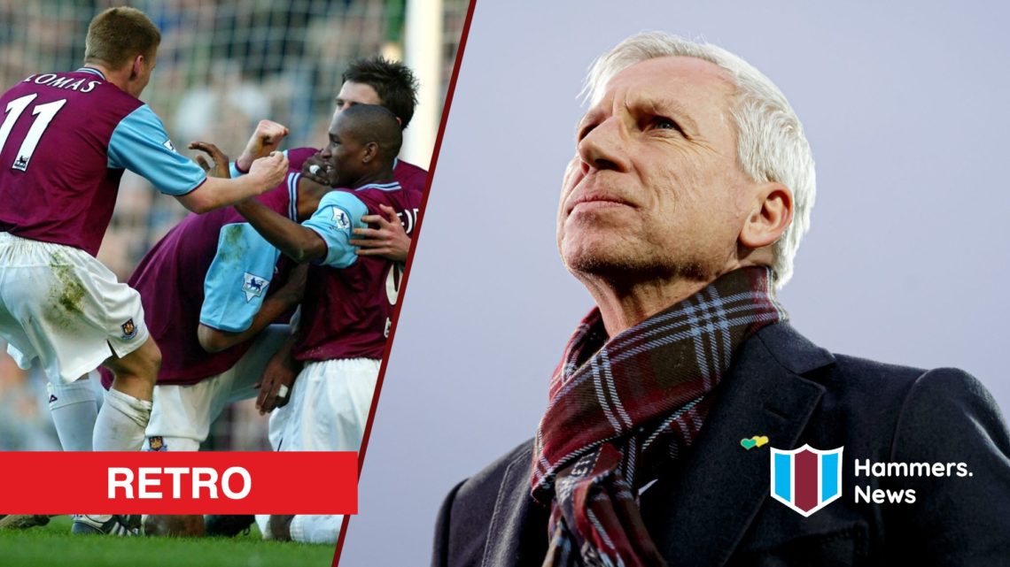 Split image showing former West Ham captain Steve Lomas and manager Alan Pardew