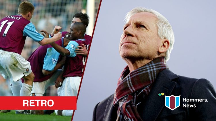 Split image showing former West Ham captain Steve Lomas and manager Alan Pardew