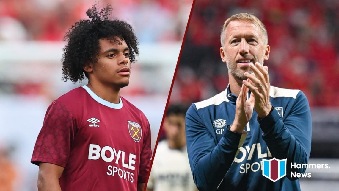 Split image showing West Ham United teenager Preston Fearon and head coach Graham Potter