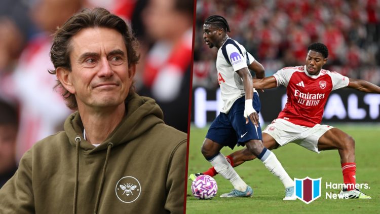 Split image showing new Tottenham coach Thomas Frank and Spurs signing Mohammed Kudus