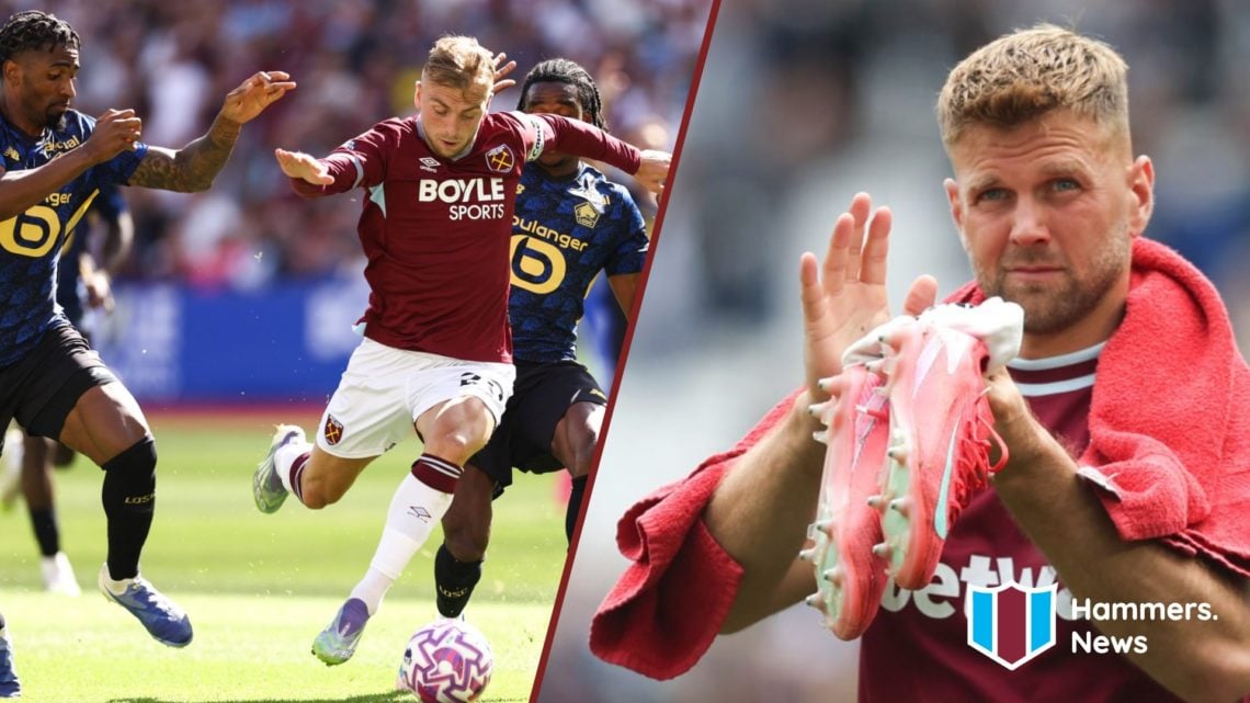 Split image showing West Ham United forwards Jarrod Bowen and Niclas Fullkrug
