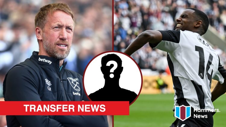 Split image showing West Ham United coach Graham Potter and Newcastle striker Alexander Isak