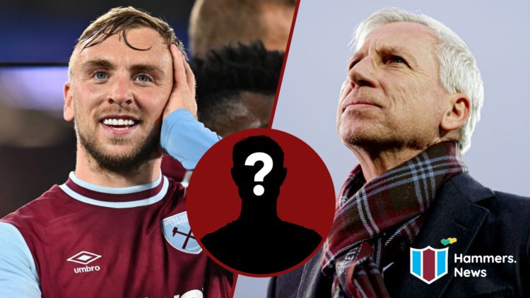 Split image showing West Ham United captain Jarrod Bowen and former manager Alan Pardew