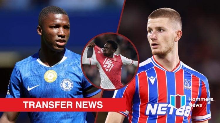 Split image showing Chelsea's Moises Caicedo, Crystal Palace's Adam Wharton, and Monaco's Soungoutou Magassa