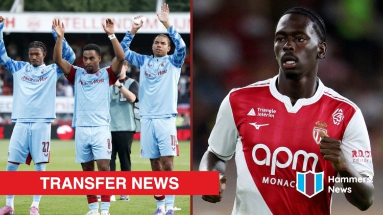 Split image showing Feyenoord midfielder Quinten Timber and Monaco's Soungoutou Magassa