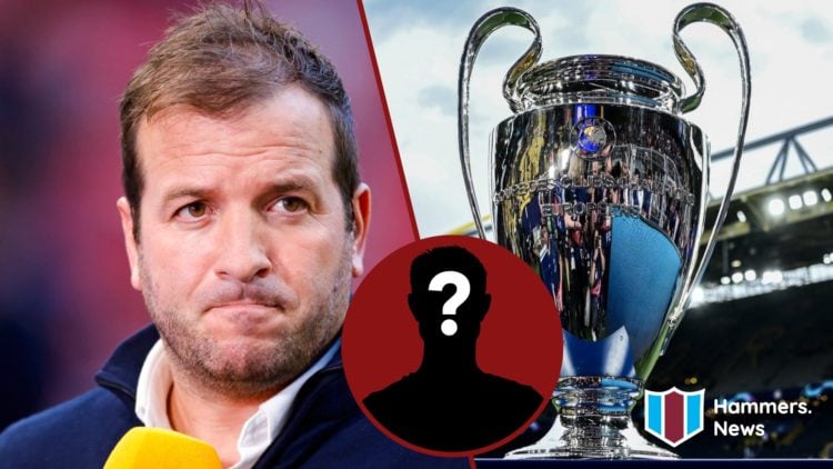 Split image showing Dutch legend Rafael van der Vaart and the Champions League trophy