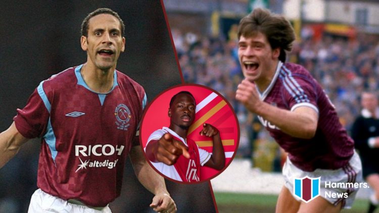 Split image showing former West Ham United stars Rio Ferdinand and Tony Cottee, plus Soungoutou Magassa representing AS Monaco