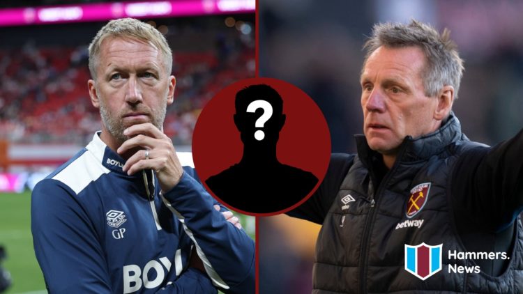 Split image showing former West Ham United assistant Stuart Pearce and current head coach Graham Potter