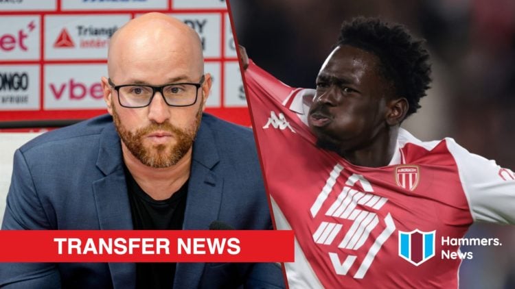 Split image showing Monaco director Thiago Scuro and West Ham United target Soungoutou Magassa