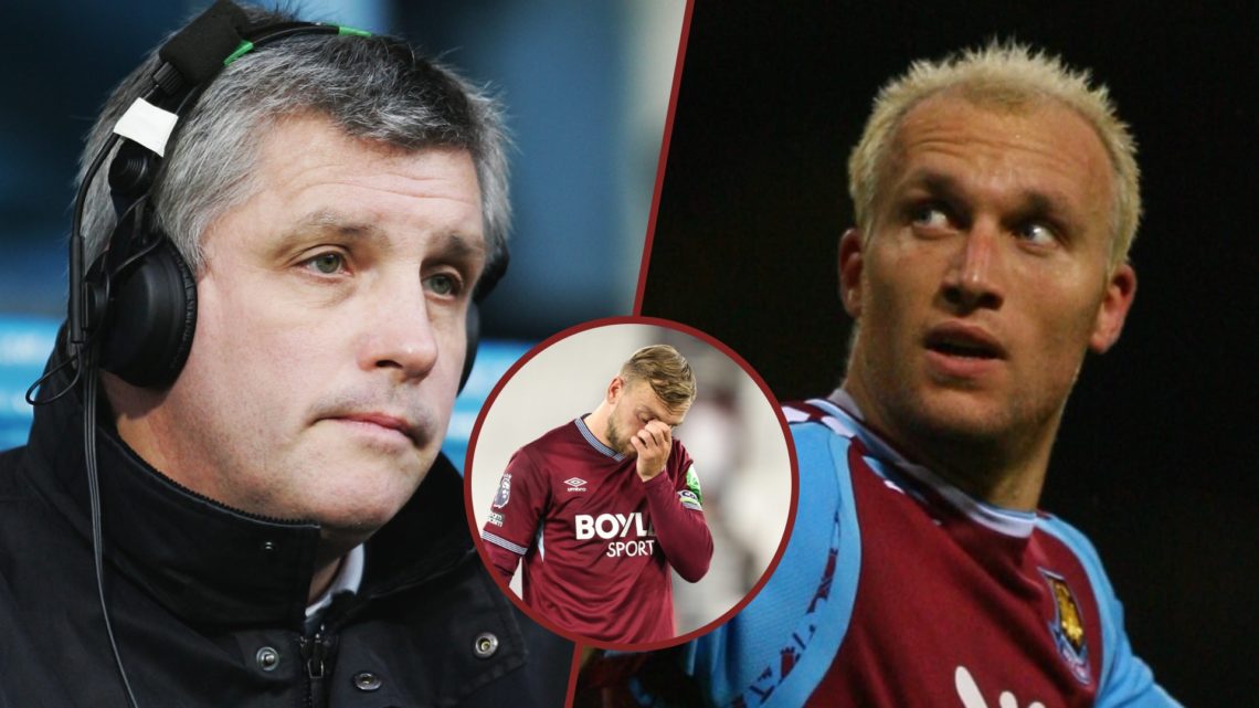 Split image showing West Ham United legend Tony Gale, captain Jarrod Bowen and ex-Hammers striker zzDean Ashton