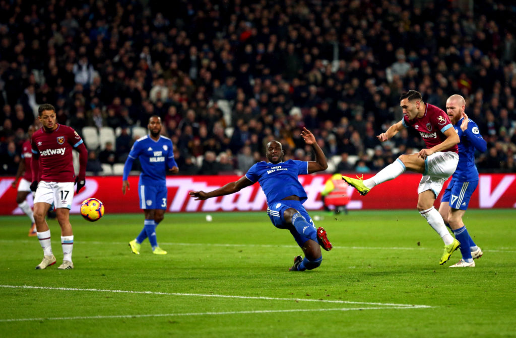 Lucas Perez during West Ham United v Cardiff City - Premier League
