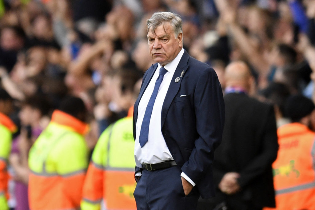 Sam Allardyce coaching Leeds United against Tottenham Hotspur in the Premier League