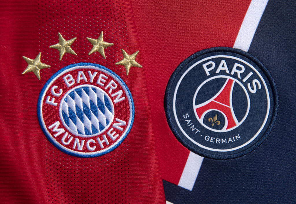 The FC Bayern Munich and Paris Saint-Germain Club Badges