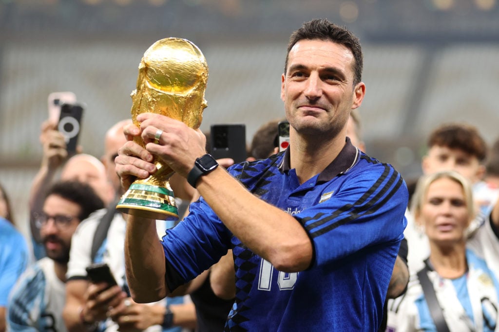 Lionel Scaloni celebrates after Argentina v France: Final - FIFA World Cup Qatar 2022