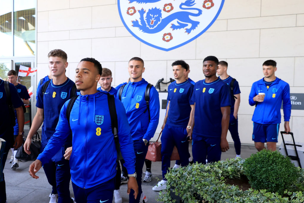 Charlie Cresswell and Taylor Harwood-Bellis on England Under 21 duty together