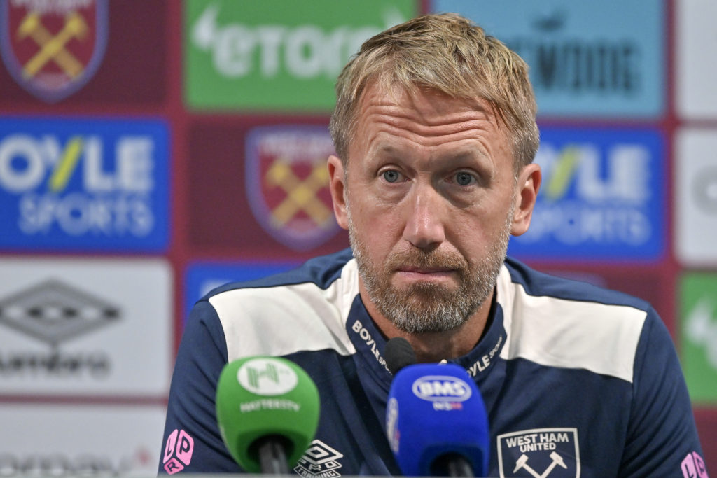 Graham Potter speaking after West Ham United v Tottenham Hotspur - Premier League