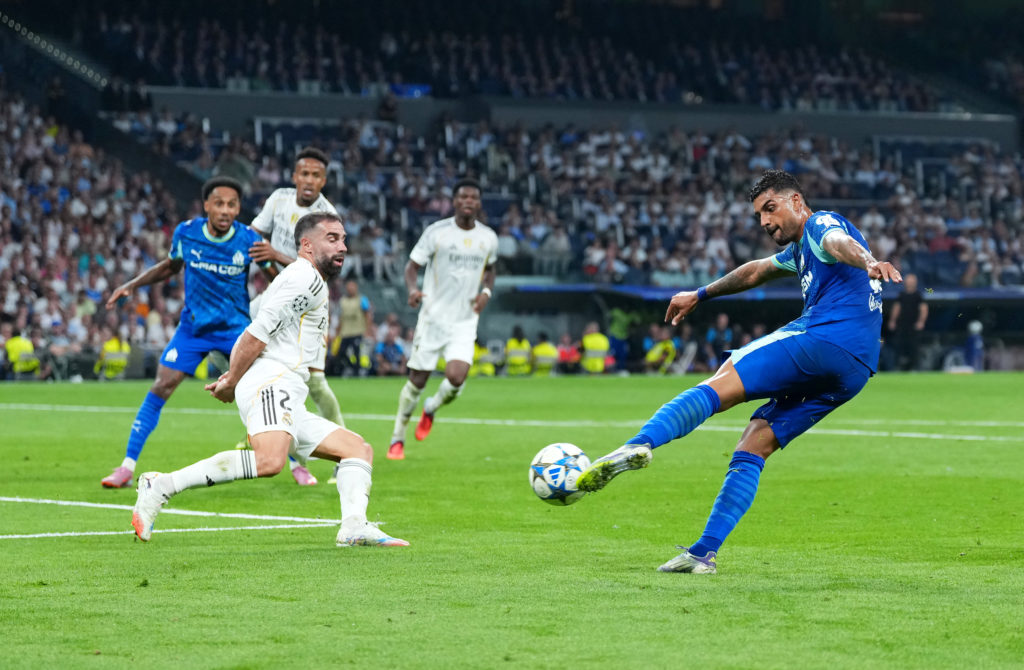 Emerson Palmieri during Real Madrid C.F. v Olympique de Marseille - UEFA Champions League 2025/26 League Phase MD1
