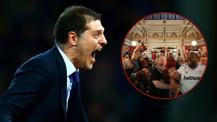 Main image, Slaven Bilic, Manager of West Ham United celebrates after Andy Carroll of West Ham United scores his side's second goal during the Barc...