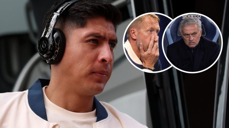 Midfielder Edson Alvarez left West Ham for Fenerbahce. Inset, Hammers boss Graham Potter and ex Fenerbahce manager Jose Mourinho