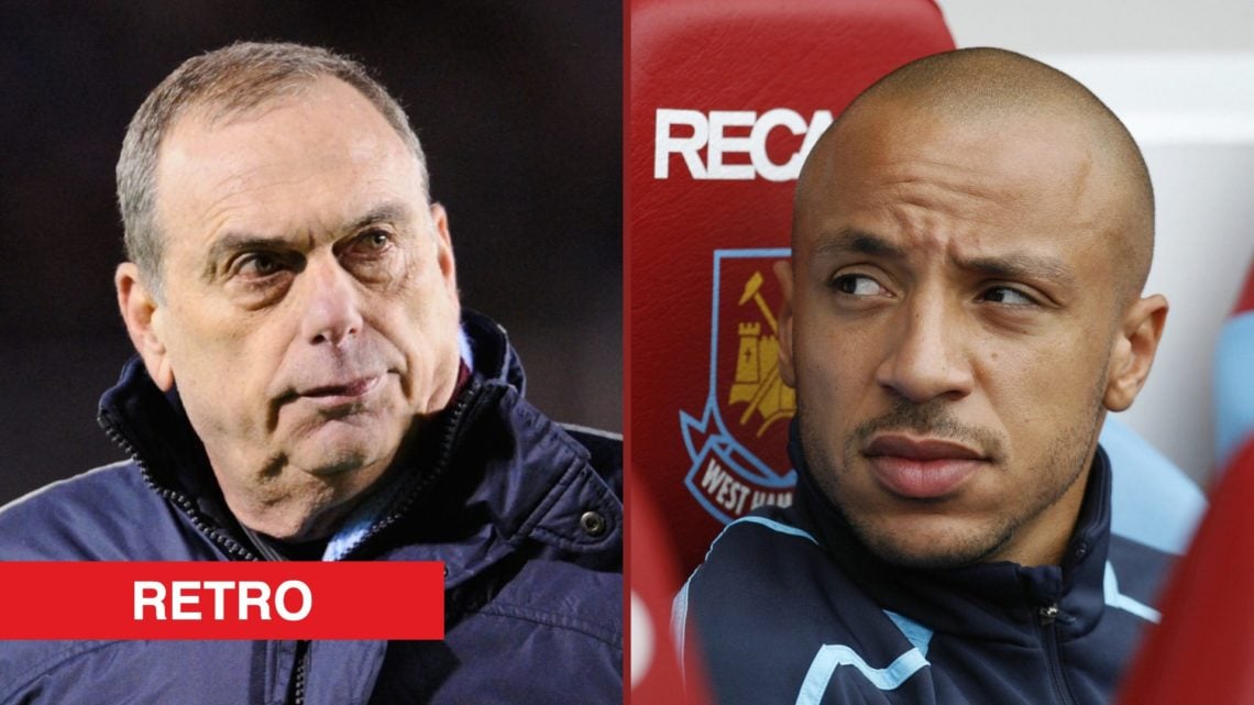 Split image showing former West Ham United coach Avram Grant and French right-back Julien Faubert