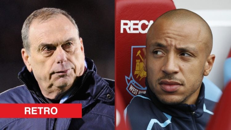 Split image showing former West Ham United coach Avram Grant and French right-back Julien Faubert