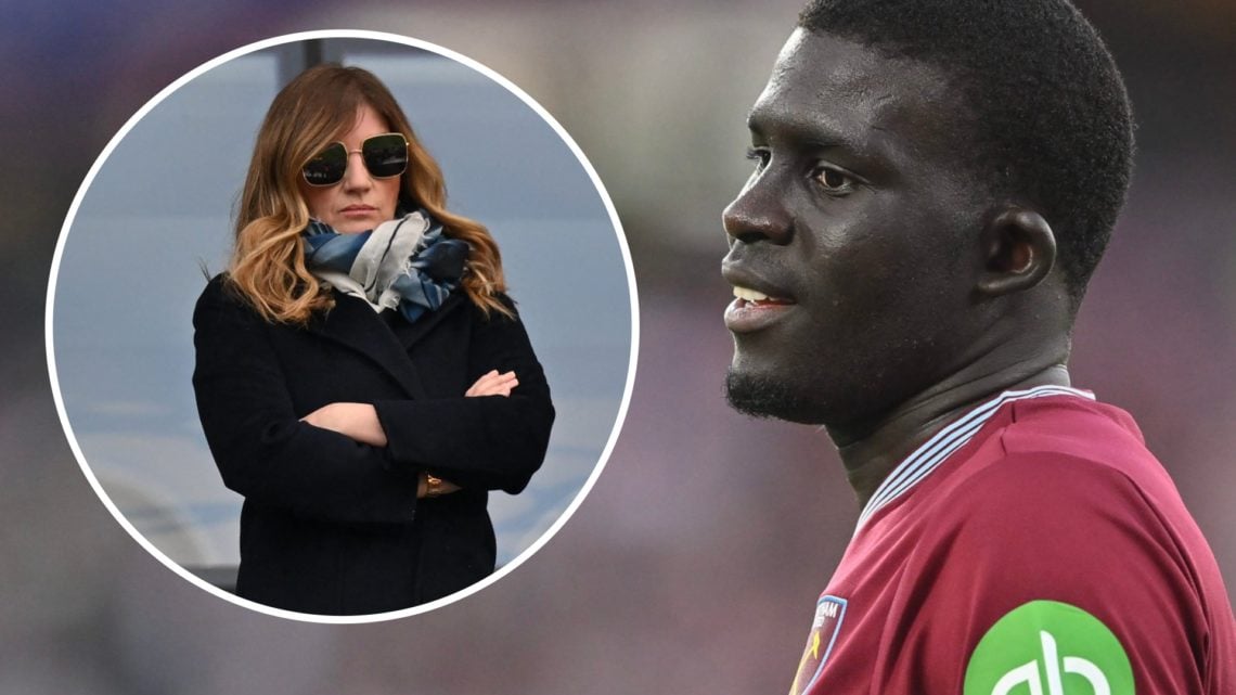 West Ham star El Hadji Malick Diouf looks dejected. Inset, Hammers vice-chair Karren Brady