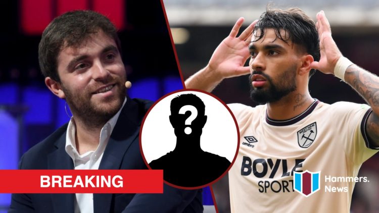 Split image showing reporter Fabrizio Romano and West Ham United star Lucas Paqueta
