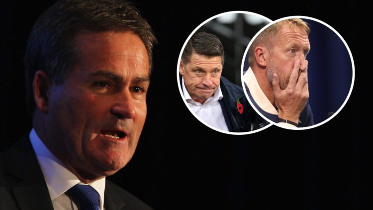 Pundit Richard Keys. Inset, sacked West Ham head coach Graham Potter and Hammers legend Tony Cottee