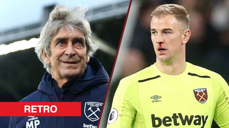 Split image showing Manuel Pellegrini and Joe Hart at West Ham United