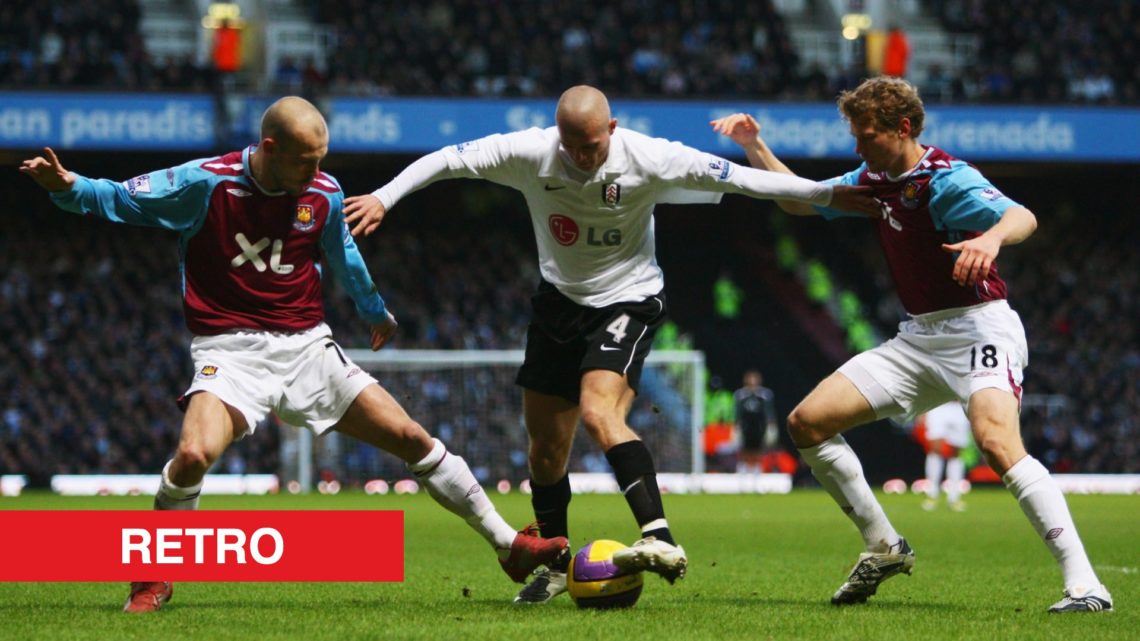 Image showing Paul Konchesky in action for West Ham United against Fulham in the Premier League