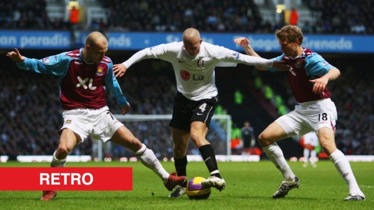 Image showing Paul Konchesky in action for West Ham United against Fulham in the Premier League
