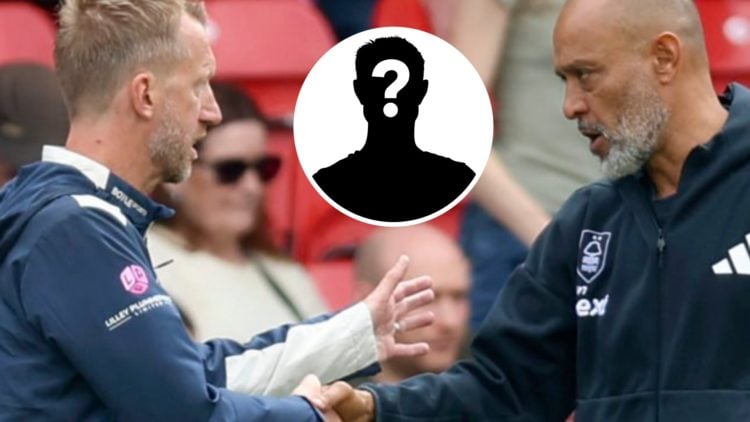 Former West Ham boss Graham Potter shakes hands with the man who has replaced him, Nuno Espirito Santo.