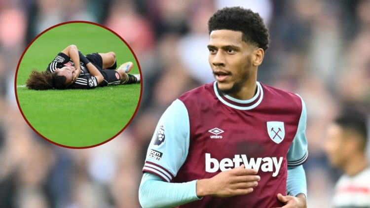 Main image, Jean Clair Todibo advances during the Premier League match between West Ham United and Manchester United at the London Stadium in Strat...