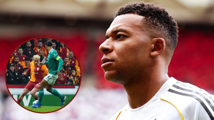 Main image, Kylian Mbappe of Real Madrid looks on prior to the LaLiga EA Sports match between Atletico de Madrid and Real Madrid CF at Riyadh Air M...
