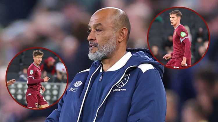Main image, Nuno Espírito Santo the manager / head coach of West Ham United reacts during the Premier League match between Everton and West Ham Uni...