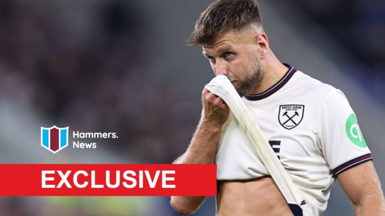 West Ham striker Niclas Fullkrug looks dejected as he struggles with form and fitness